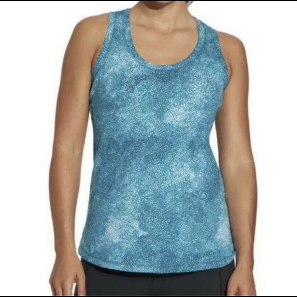 Calia by Carrie Underwood Everyday Essential Turquoise& White Dot Tank Top Large